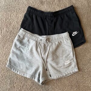 Nike Women's Black and Gray Sweat Shorts Bundle - Size S